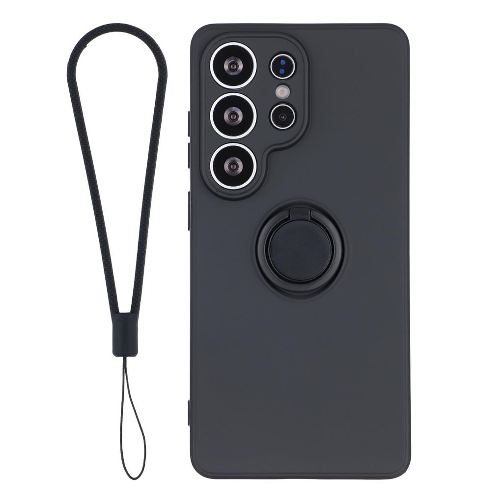 For Samsung Galaxy S26 Ultra Silicone Case with Strap Ring Kickstand Phone Cover