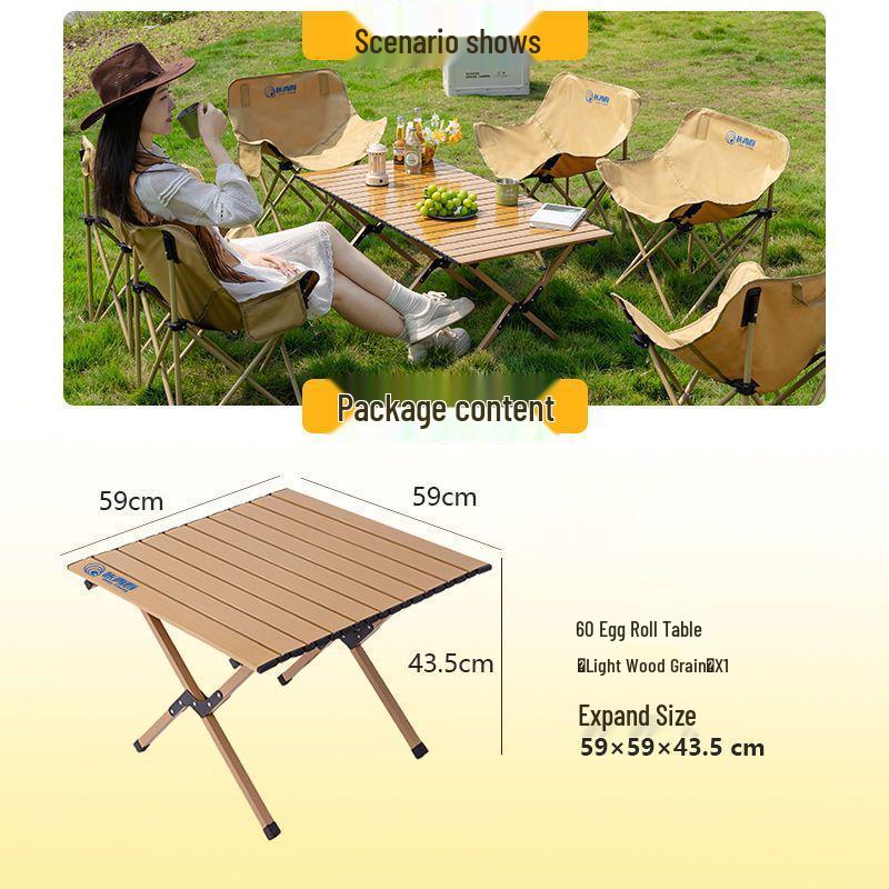Портативный складной туристический стол и набор стульев-луна с сворачивающимся столом