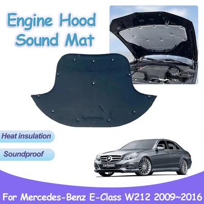 Для Mercedes-Benz E-Class W212 E180 2009~2016 автомобильный капот двигателя звукоизоляционный коврик теплоизоляция хлопок огнестойкий коврик аксессуары для интерьера