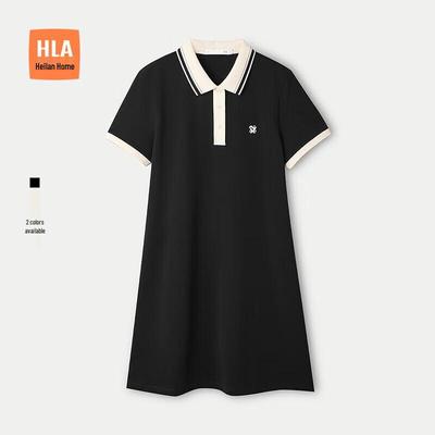 Женское летнее дышащее хлопковое платье-поло HLA