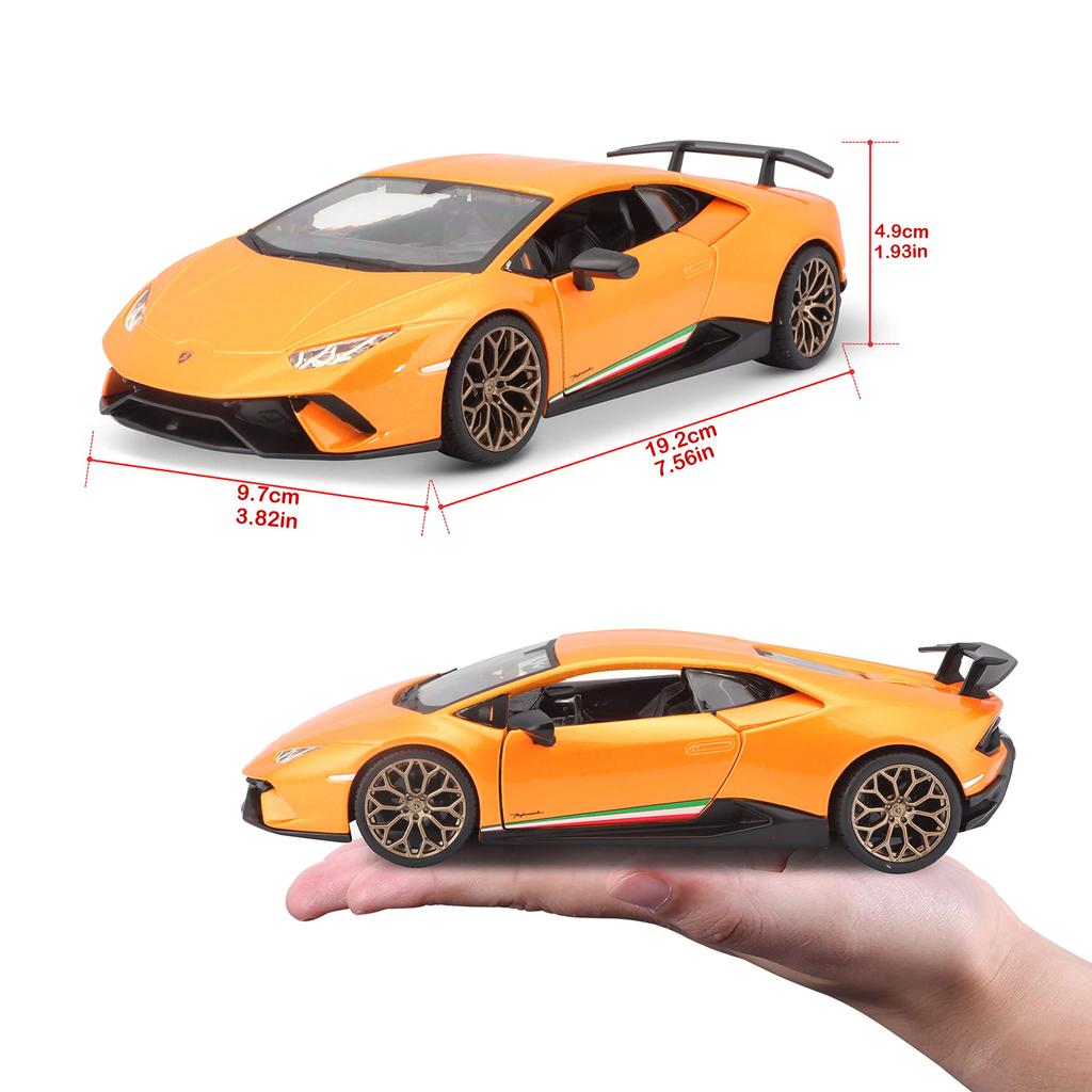 Bburago Lamborghini Huracan Performante Orange Mini Car Diecast Car Готовый продукт 1/24 18-21092