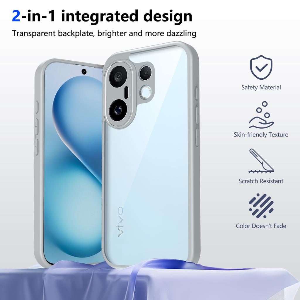 Чехол для Vivo X200 FE V2503, противоударный силиконовый бампер с воздушной подушкой, прозрачная матовая задняя крышка, жесткий чехол для телефона для Vivo X200 FE X200FE 5G