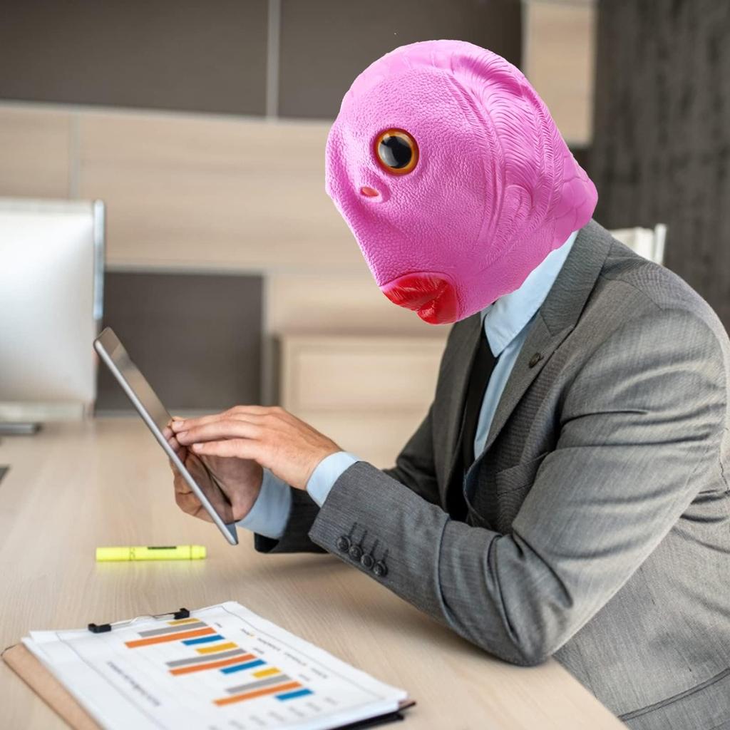 Funny Green Fish Head Mask Full Face Halloween Cosplay ShuaWdk