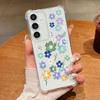 Чехол с цветами для Samsung Galaxy S25 Edge S24 S25 S23 Ultra S22 Plus S24 FE A56 A16 A55 A54 A15 Противоударный Прозрачный ТПУ Чехол для телефона