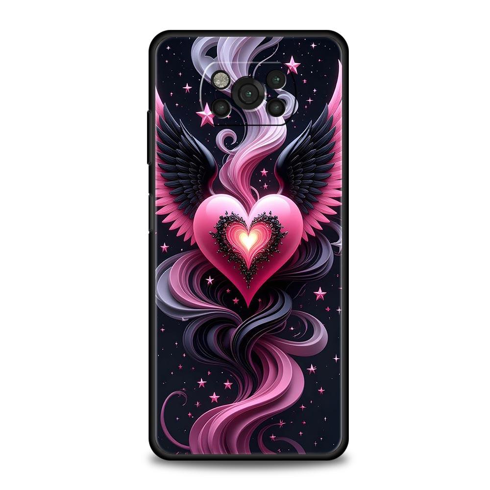 Цветной чехол-накладка с принтом в виде сердца для Xiaomi Poco F7 Ultra F6 F5 F4 F3 X6 X5 X4 X3 NFC C51 C55 M4 GT, мягкий TPU корпус