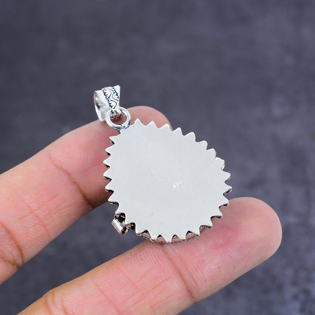 Подвеска "Яд" из натурального лазурита ручной работы из стерлингового серебра 925 пробы 1,77 дюйма p6T68