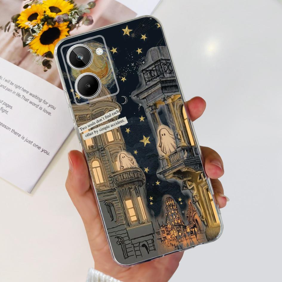 Чехол для Realme 10 RMX3630 Задняя крышка Милый мультяшный панда Тонкий мягкий прозрачный силиконовый чехол для телефона Для Realme 10 Pro Plus RMX3687 Capa