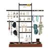 7-layer Large Earring Jewelry Rack With Solid Wood Base Jewelry Lipstick Storage Glasses Headband Bracelet Necklace Display Rack