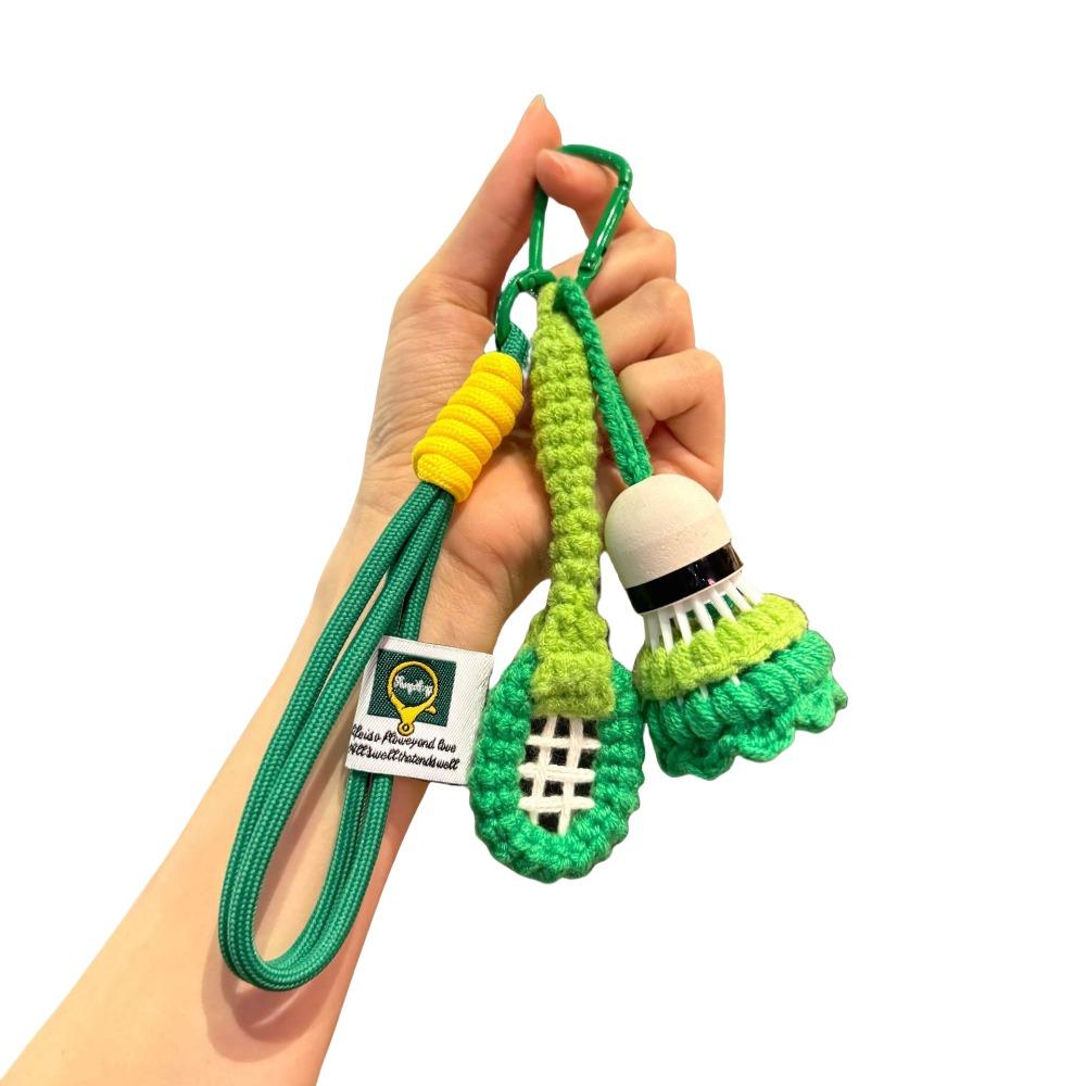 Мини Крючок Брелок для Бадминтона Яркий Цвет Брелок для Ключей Машины Вязаный Подвеска Бадминтон Декор для Рюкзака
