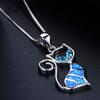 Exquisite Women Fashion Chain Cat Pendant Earrings Jewelry Opal Necklace