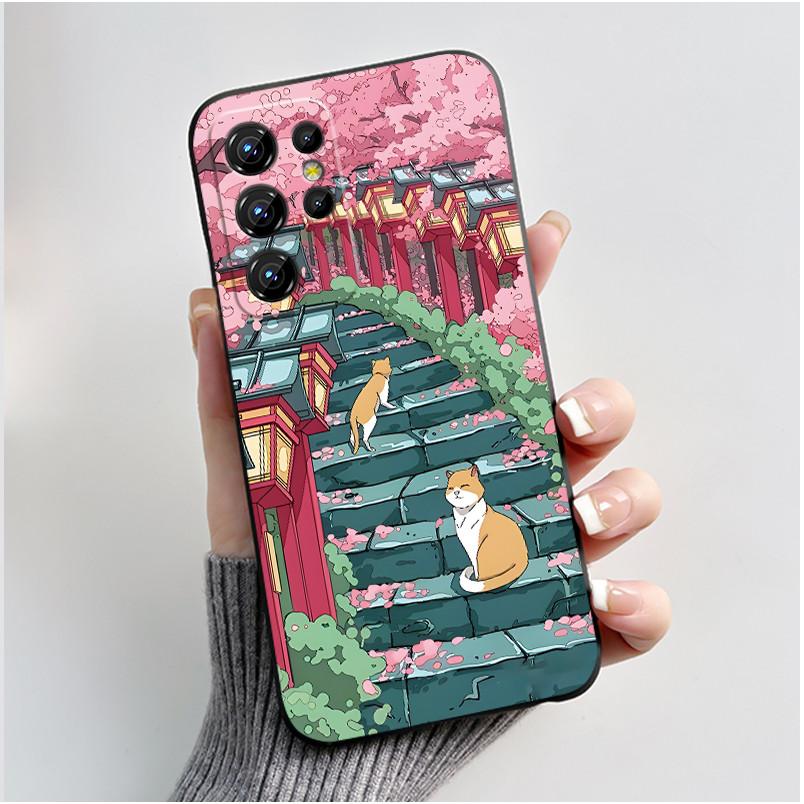 Чехол для Oukitel C1/C1 Pro Чехол Эстетичный Модный Милый Кот Мультяшный Черный Мягкий Силикон Задняя Крышка Ударопрочный ТПУ Чехол для Телефона