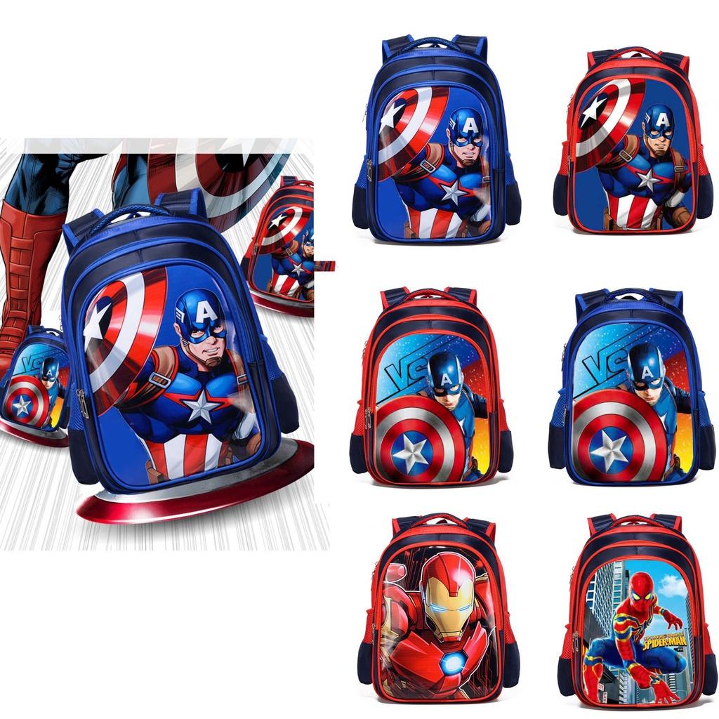 Marvel Avengers Kids Backpack Set With Iron Man Captain America Spider-man Perfect For Any Adventure!