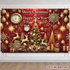Christmas & New Year Photography Background 120*80cm Polyester Party Banner EIK Clock Print Backdrop Holiday Welcoming D