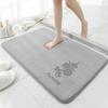 Toilet Absorbent Mat Rose Print Toilet Bathroom Non-slip Mat Carpet Toilet Mat