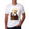 All Sizes XS5XL Fashion High Quality Printing 100 Cotton Short Sleeve Tee Shirts Father Pio Khaki Tshirt