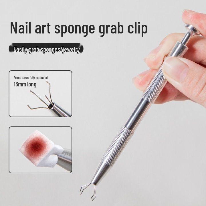 Nail Art Sponge High Density Tofu Block Blending Blush Tool with Clip