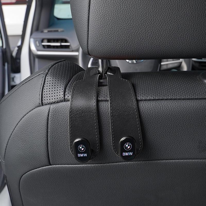 Suede Car Accessories Seat Back Hook Suede Double-Headed Storage Hooks For BMW G80 G06 G07 G42 G14 G15 M2 M3 M4 M5 M6 M7 Sticker F222