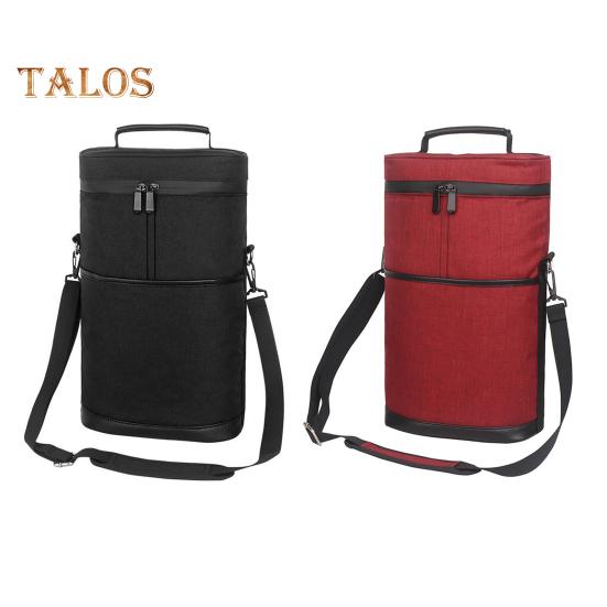 Сумка-тоут для вина на 2 бутылки, герметичная, изолированная, сумка-холодильник для вина, портативная дорожная сумка для вина с ручкой и плечевым ремнем для путешествий, пикника, пляжа