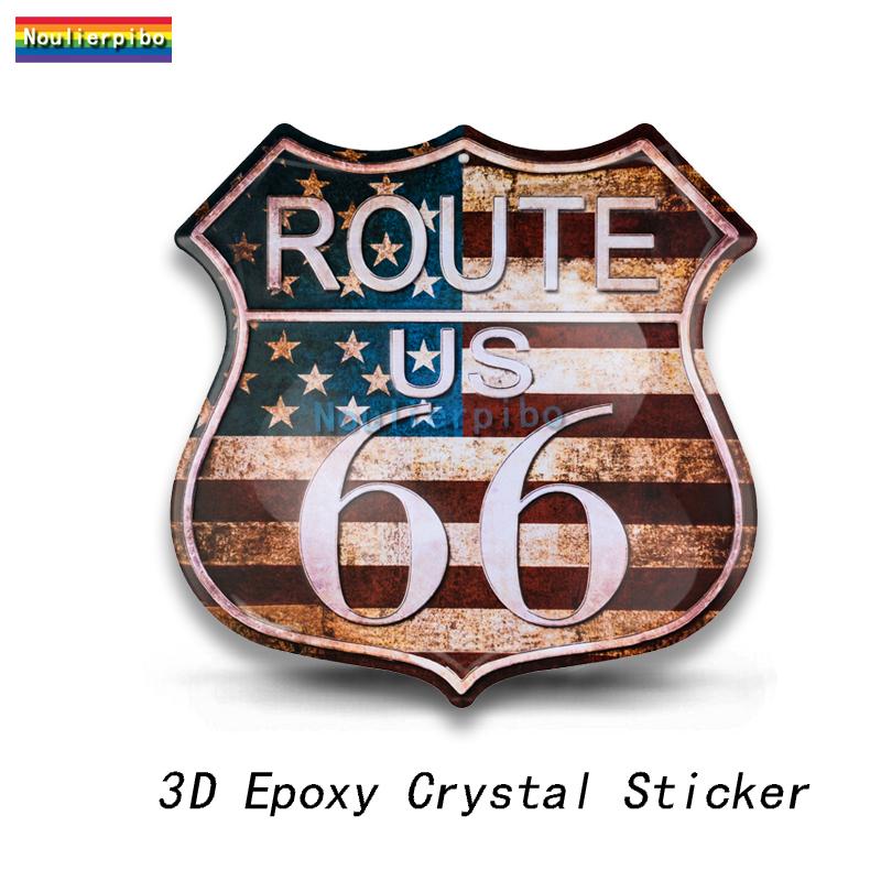 3D Стерео Эпоксидный Купол Наклейка на Автомобиль Route 66 GAS 66 Бренд Наклейка Route 66 ПВХ Автозапчасти Чемодан Виниловая Наклейка на Мобильный Телефон
