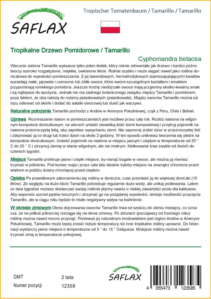 SAFLAX Тамарилло - 50 семян - С горшечным субстратом для лучшего выращивания - Cyphomandra betacea