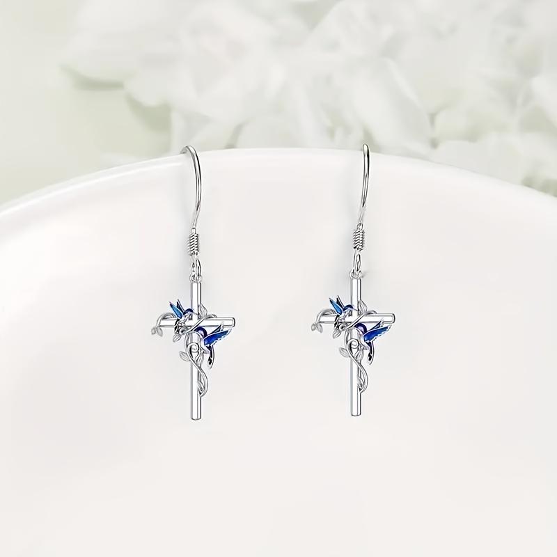 Праздник День рождения Выпускной Подарок Декоративные аксессуары Серьги мода Подвеска Крест Колибри Декор Элегантные украшения для ушей Аксессуары