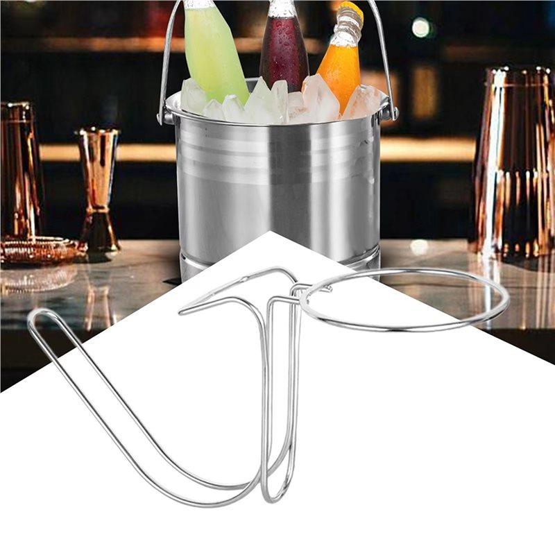 J1UL1N 3X Desktop Ice Bucket Stand Cooler Stand Beerbarrel Rack Wine Bucket Stand For Outdoor Cocktail Parties Cooking Silver