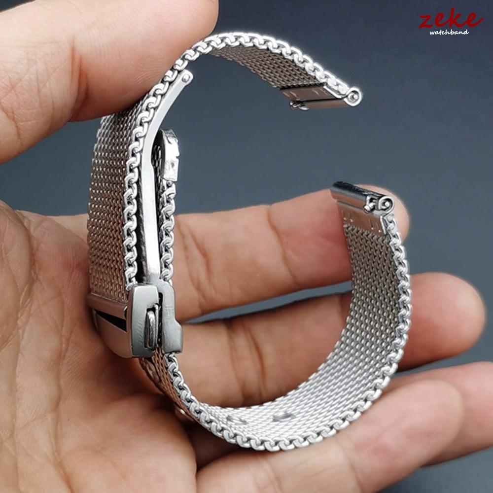Для Omega Seamaster 20мм 22мм Серебряный Сетчатый Браслет Плоский Интерфейс Ремешок для Часов из Нержавеющей Стали Дышащий Легкий Дизайн