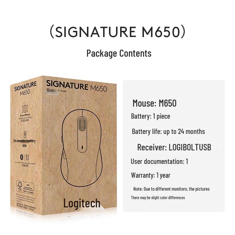 Logitech Беспроводная Bluetooth-мышь M650, бесшумная