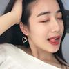 Women Elegant Fashion Hollow Out Love Heart Drop Piercing Earring MIT