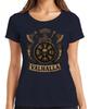 Wikinger Valhalla Runen Vegvisir Schild Schädel Äxte Hörner Retro Damen T-Shirt