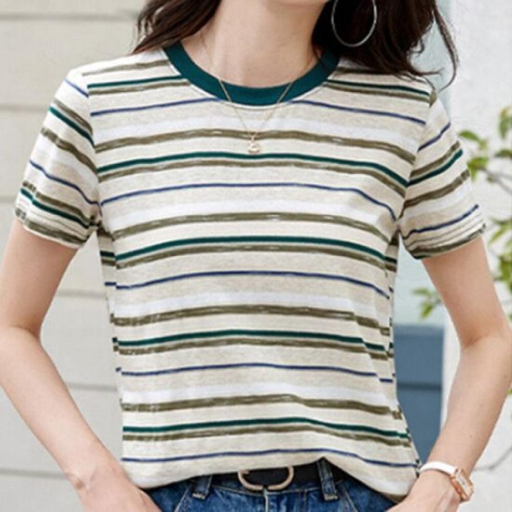 Navava NT2797 Casual STripe Round Neck T shirT