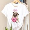 Футболка с коротким рукавом унисекс с принтом Sweet Dog Pug 90-х годов, повседневная модная одежда, футболка с рисунком, топ с принтом Lady Fe, одежда унисекс, графическая футболка