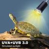 Reptile Heat Lamp UVA UVB Light for Aquarium Turtle Tank Basking Bulb and 360° Swivel Clamp Stand for Cockatoo Chameleon Halogen