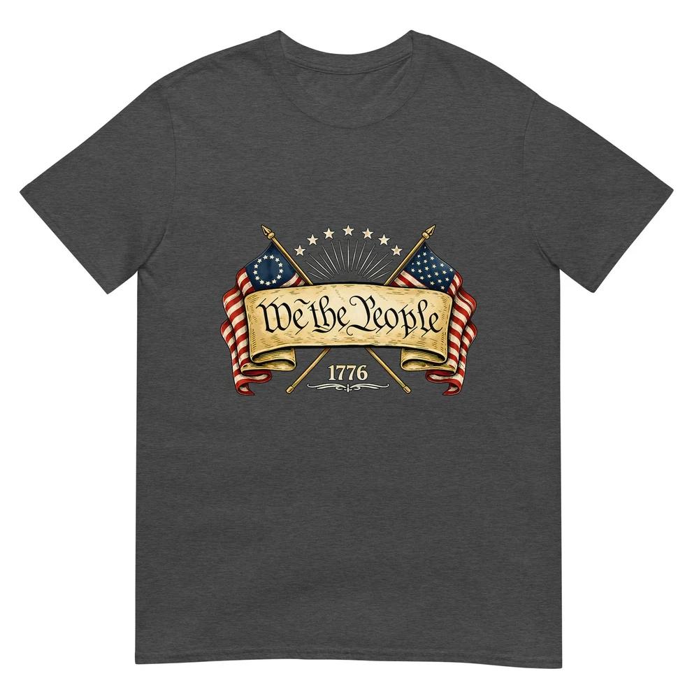 Patriotic Two Flags 1776 2026 We The People Tshirt