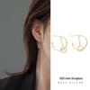 Banyan Tree 2024 Korean Style Geometric S925 Silver C-Shaped Hoop Earrings for Women