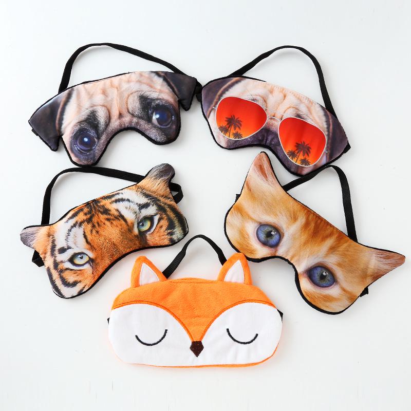 3d Animal Cartoon Eye Mask Creative Tiger Pug Cat Shading Sleep Eye Mask