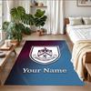 Crystal Velvet Rug Custom Name Text, Soft Non Slip Floor Mat Home DecorBurnley Football