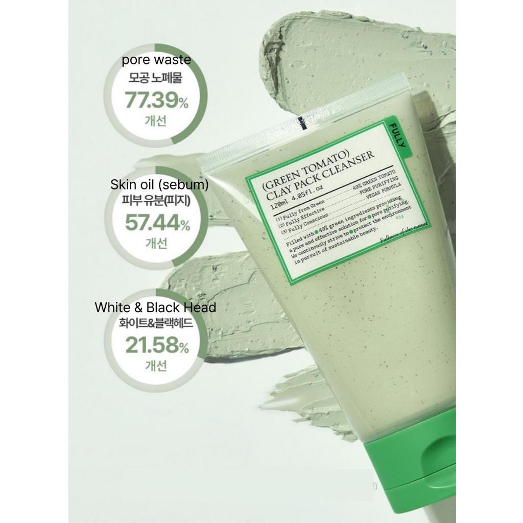 FULLY Очищающая глиняная маска с зеленым томатом 120 мл + [SUNGBOON EDITOR] Ампула для лифтинга пор 30 мл - Набор для максимального очищения пор
