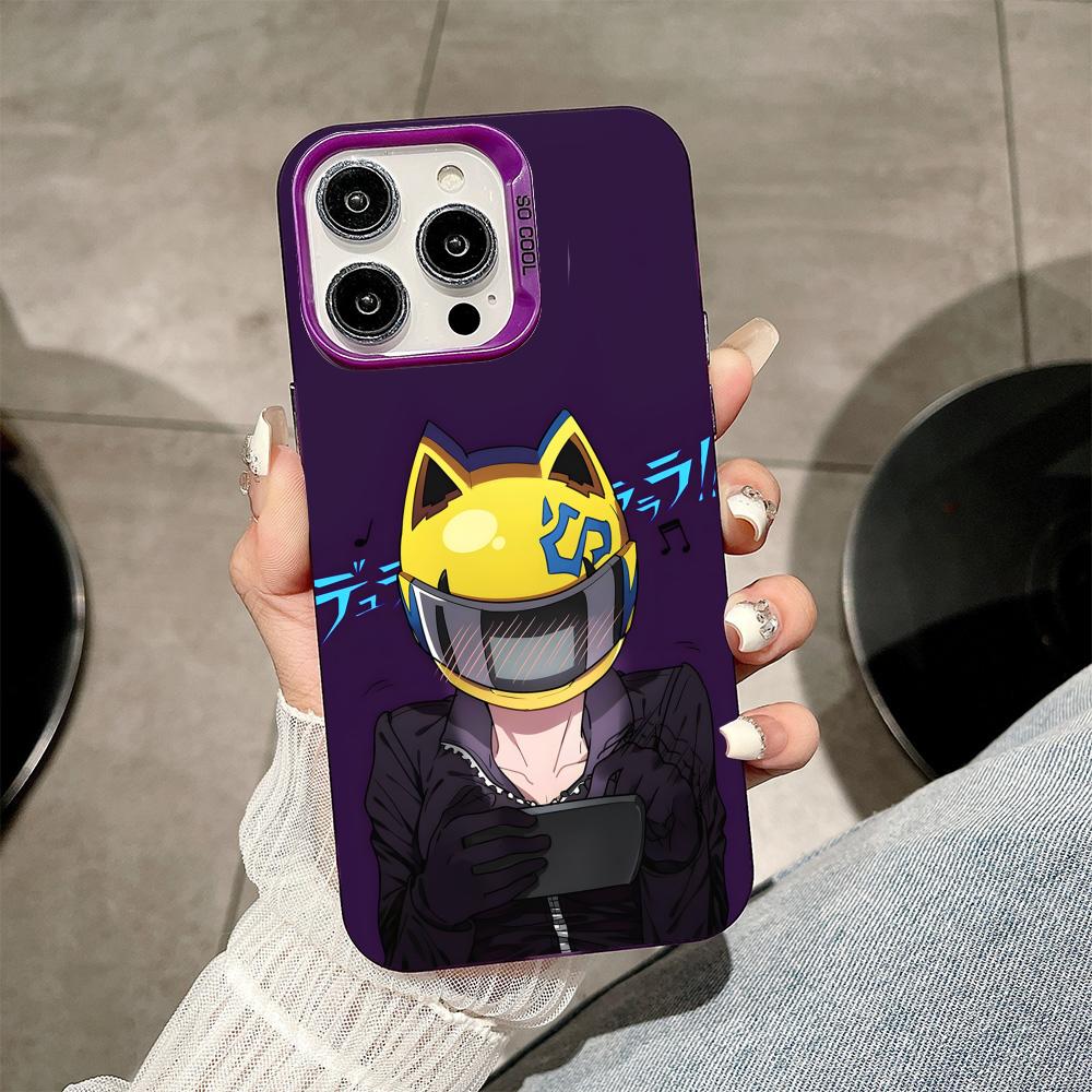 Anime Durarara Phone Case for iPhone 17 16 15 14 13 12 11 X XR XS Air Pro Max Plus Purple Colorful Silver Cover