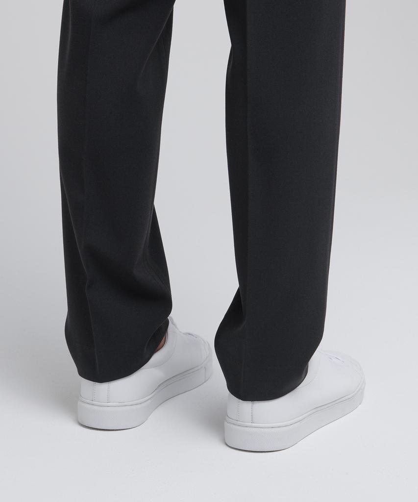 MUSINSA STANDARD Tapered Hidden Elastic Waist Length Slacks [Dark Gray]
