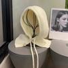 Korean Style Simple Scarf Integrated Neck Protection Warm Knitted Wool Ear Protection Shawl Hat