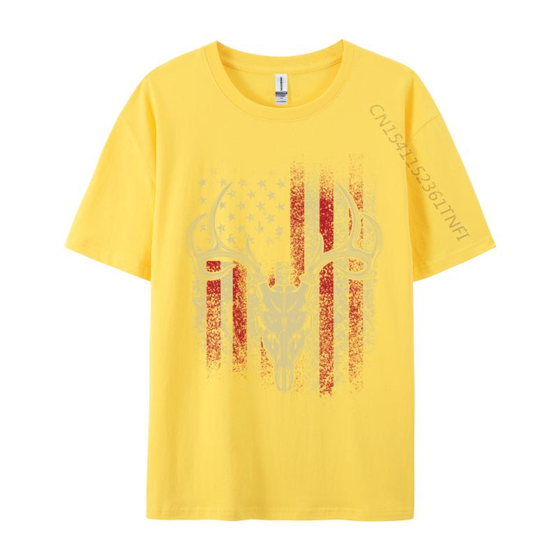 Unisex Clothing American Flag Deer Family Cotton Luxury Designer TShirts Tops Tees Slim Fit Casual Top TShirts
