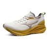 Mizuno Амортизация Противоскользящие и износостойкие Дышащая поддержка Низкие кроссовки Унисекс Бело-желтые Mizuno D1GH241704