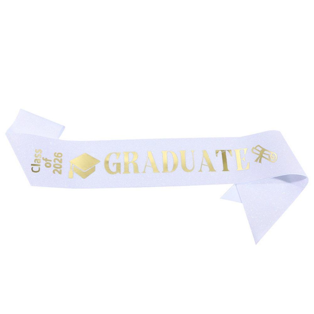 Class of 2026 Graduation Sash Belts Black White Bachelor Sash Etiquette Belt Graduation Party