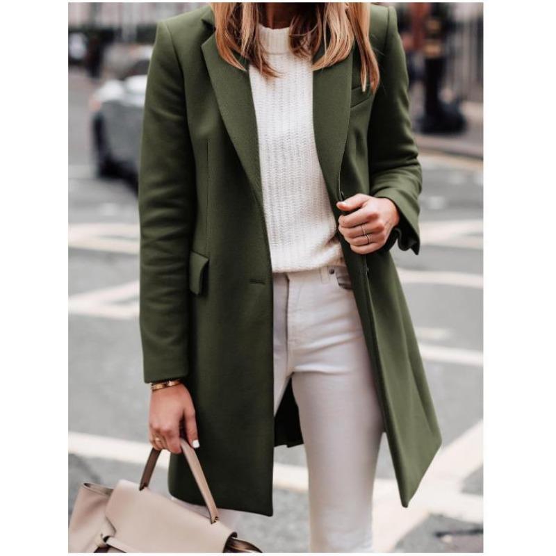 Осенне-зимнее длинное шерстяное женское пальто большого размера и пальто качественные товары