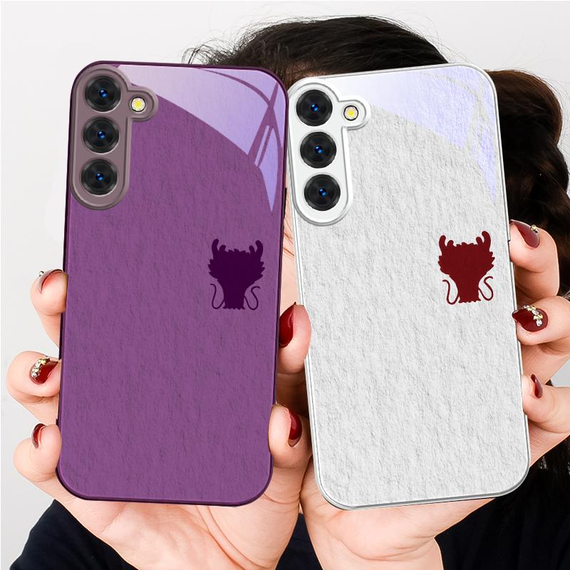 A sleek deep blue faucet For Samsung S26 S22 S8 9 10 S20 Ultra S21 Pro S22 Plus S23 FE S24Ultra S25 Edge S24+ Glass Phone Case