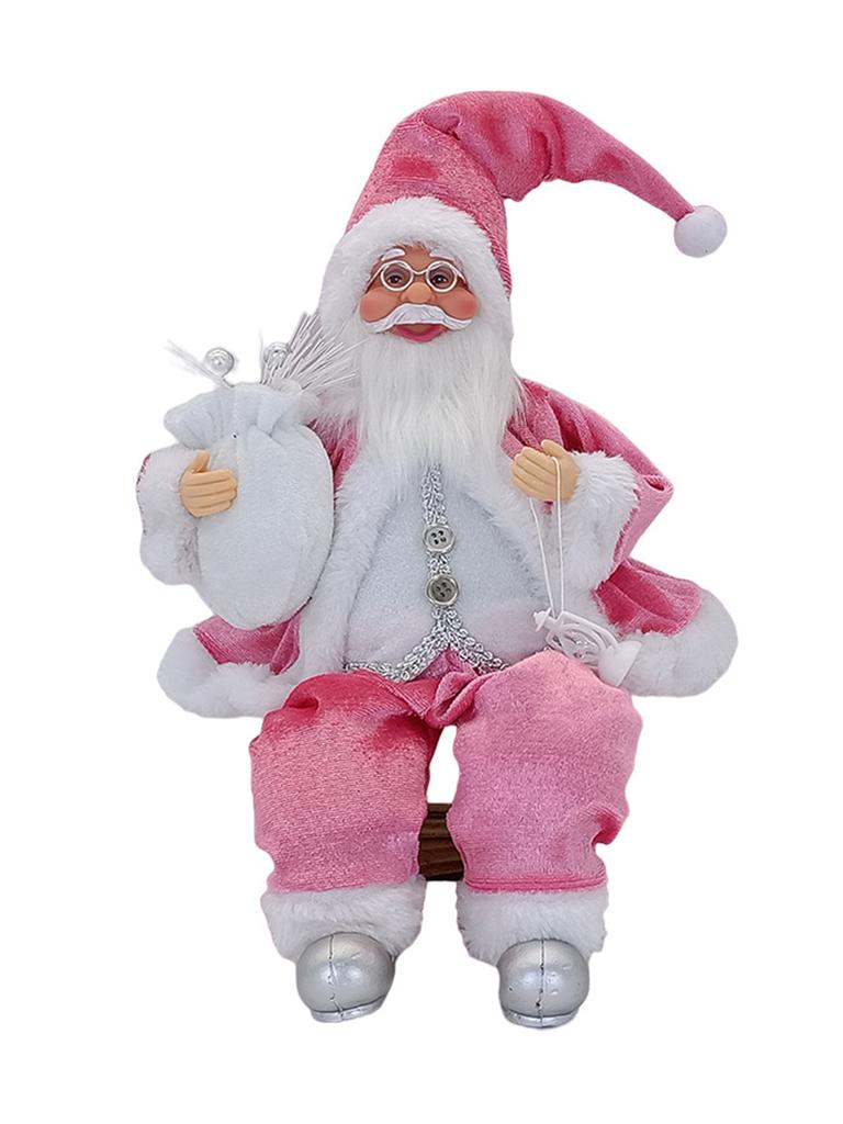 14'' Collectible Christmas Figure Decorations Sitting Santa Claus Figurines Santa Doll Toy