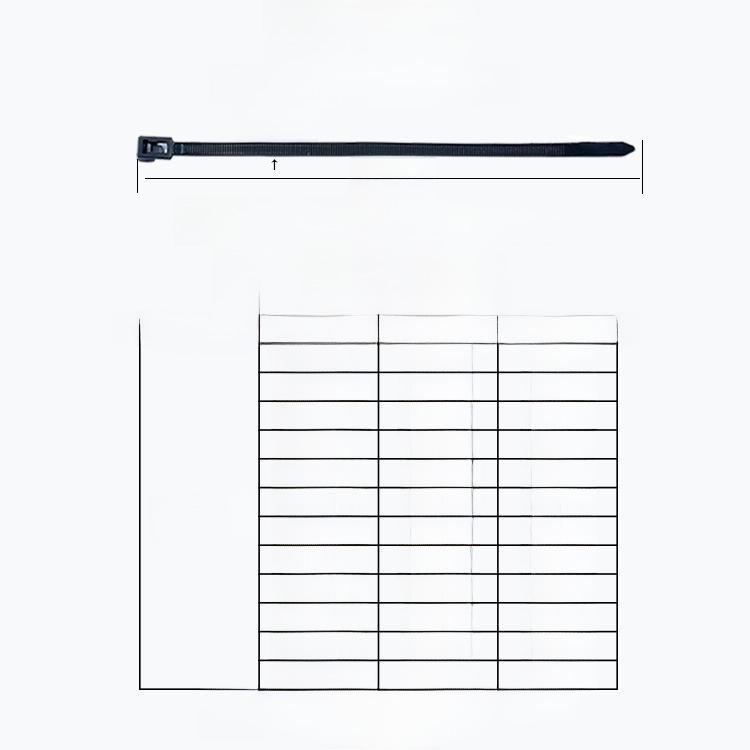 Многоразовая нейлоновая кабельная стяжка с квадратной головкой, черно-белая