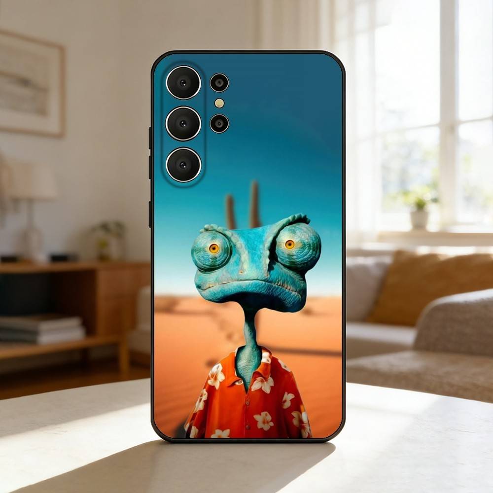 Cartoon R-RangoS Funny Phone Case For Samsung S26,S25,24,23,22,30,21,10,9,Ultra,Plus,Lite,FE Soft Black Case