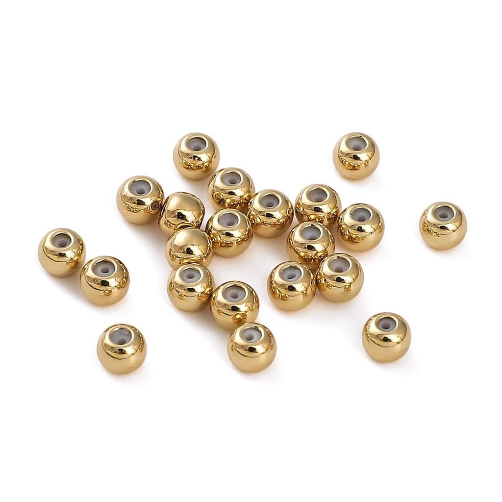 2Pcs Copper Flat Round Silicone Beads For DIY Jewelry Making Craft Accessories